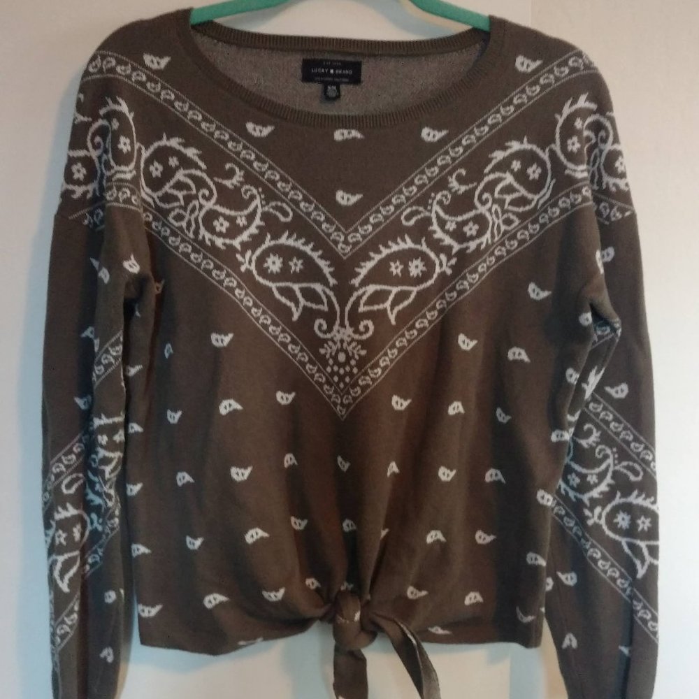 Lucky Brand Western Tie-front Sweater